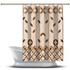 Classic Geometric Printed Wooden Textured Shower Curtain For Multidimensional Bathroom Decor