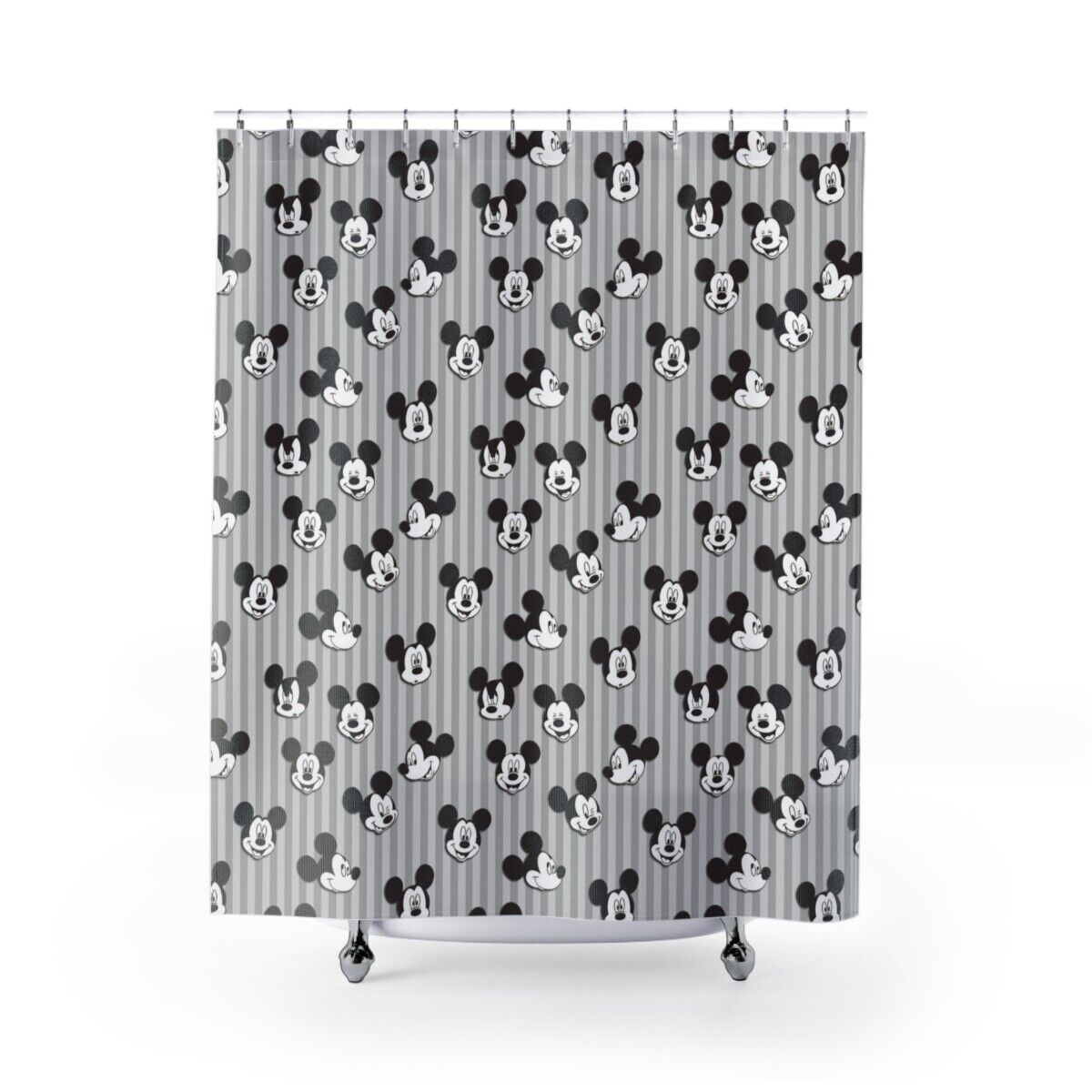 Classic Mickey Mouse Faces Shower Curtain For A Nostalgic Bathroom