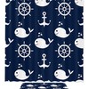 Classic Nautical Pattern Shower Curtain With Whale And Anchor Design