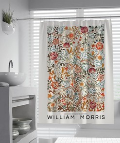 Classic Retro Landscape Painting Shower Curtain - William Morris Art Print