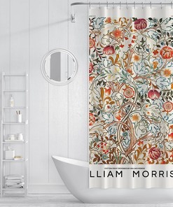 Classic Retro Landscape Painting Shower Curtain - William Morris Art Print