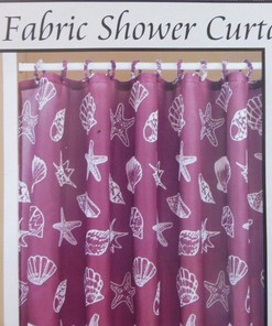 Classic Seashell Shower Curtain with Panache Brown Color for Bathroom Decor