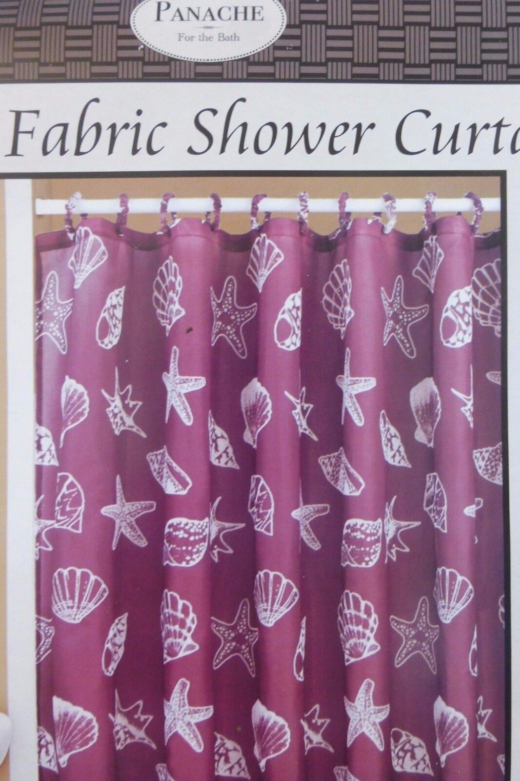 Classic Seashell Shower Curtain with Panache Brown Color for Bathroom Decor