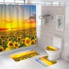 Classic Sunflower Shower Curtain for a Simple and Elegant Bathroom 