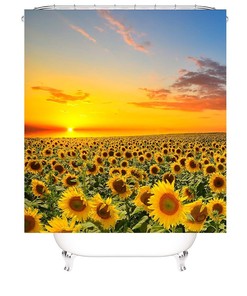 Classic Sunflower Shower Curtain for a Simple and Elegant Bathroom