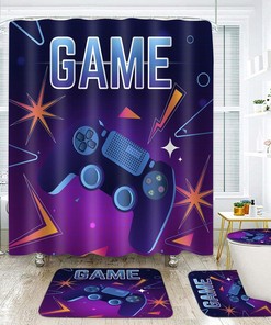 Classic Video Game Shower Curtain For A Retro Bathroom Decor, Geeky Bathroom Accessories