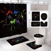 Classic Video Games Controller Bath Curtain Featuring Anti-Slip And A Splash Of Ink, Ideal For Gamers