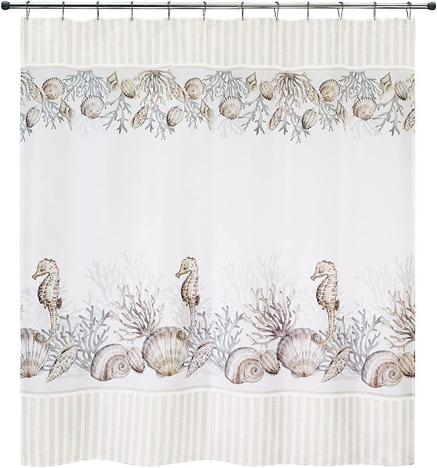 Classic White Avanti Shower Curtain - Destin Collection Bathroom Accessory