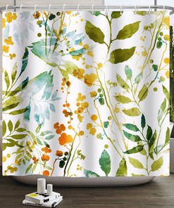 Classic and Artistic Green Leaf Eucalyptus Shower Curtain for Your Home or Hotel Bathroom