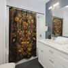 Classy Baroque Gold Floral Shower Curtain, Ideal For Luxurious Bathroom Decor