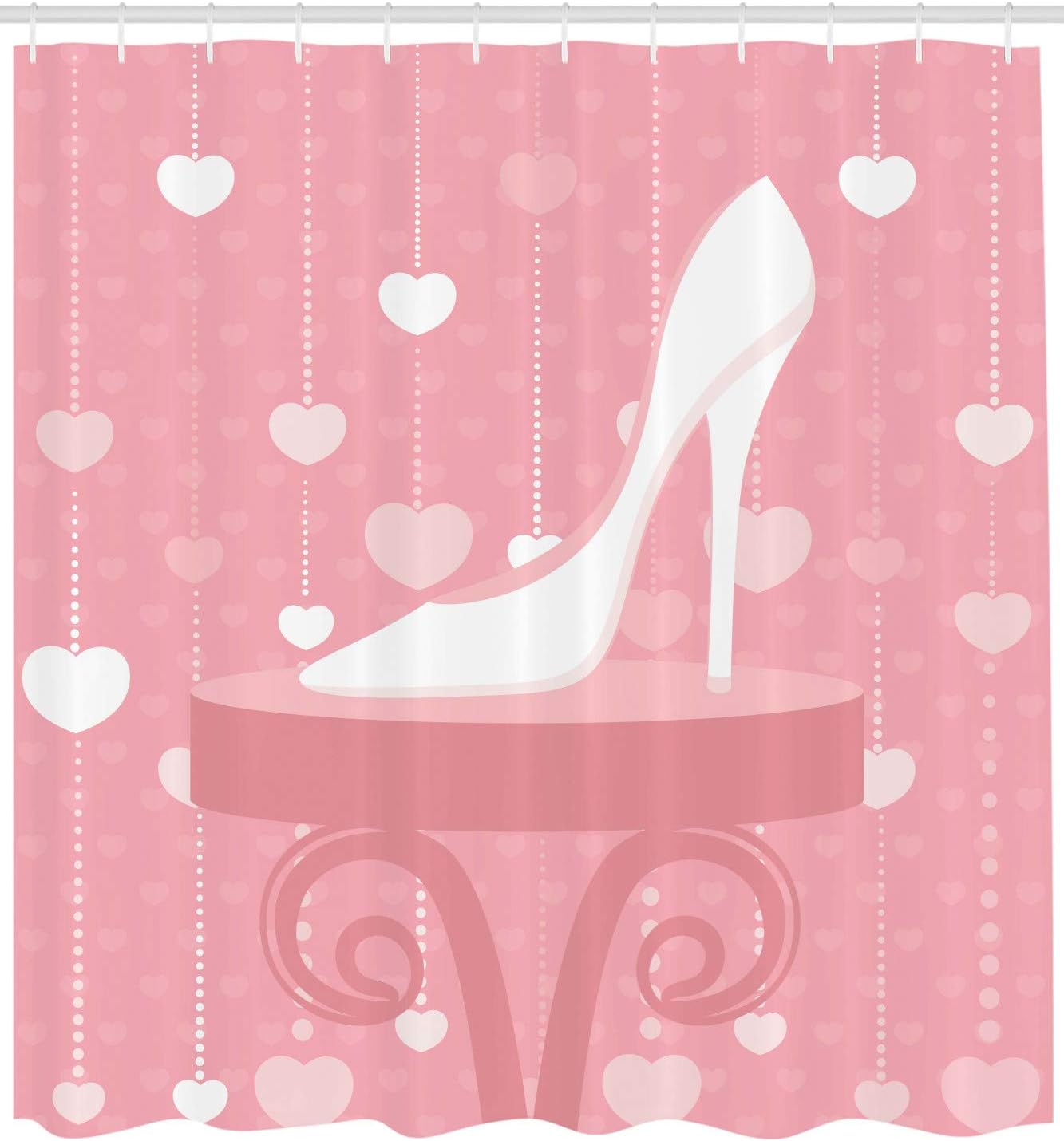 Classy High Heels Shower Curtain With Feminine Illustration, Cloth Fabric Bathroom Decorcolor By Ambesonne - Image 2