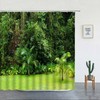 Clean Rainforest Garden 3D Scenic Outdoor Shower Curtain For Peaceful Bathroom Decor