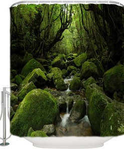 Clean Stream Green Forest Shower Curtain For A Nature-Inspired Bath