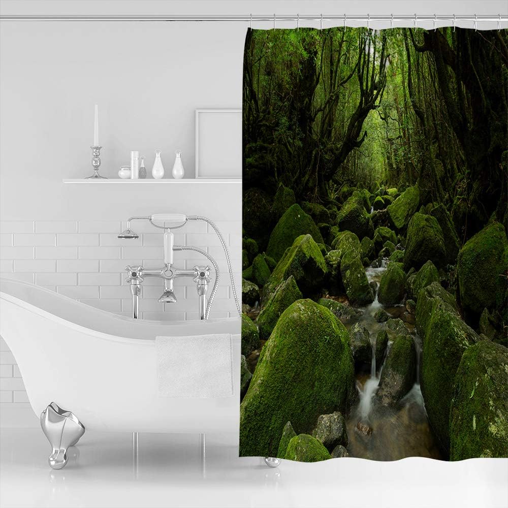 Clean Stream Green Forest Shower Curtain For A Nature-Inspired Bath - Image 2