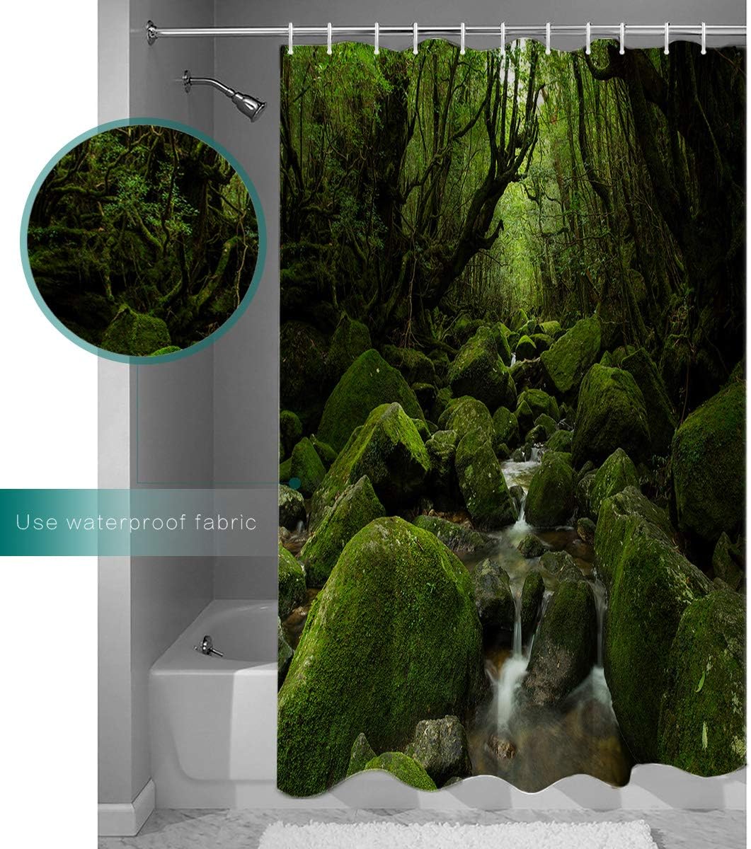 Clean Stream Green Forest Shower Curtain For A Nature-Inspired Bath - Image 3