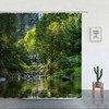 Clearing Garden 3D Waterfall Shower Curtain for Outdoor Scenic Bathroom Decor 