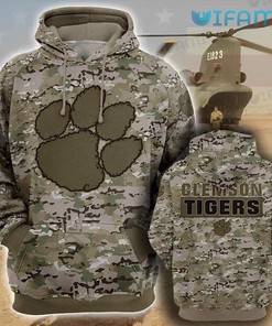 Clemson Tigers Army Camo 3D Hoodie With All Over Print Graphic
