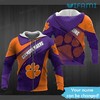 Clemson Tigers Custom Name All Over Print 3D Hoodie For Fans
