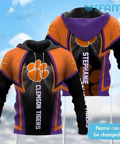 Clemson Tigers Custom Name All Over Print Hoodie For Fans With Clemson Logo