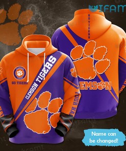Clemson Tigers Custom Name All Over Print Hoodie With Go Tigers Design