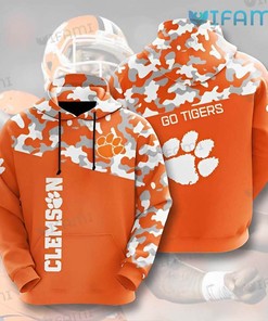 Clemson Tigers Go Tigers 3D Hoodie With Clemson Logo