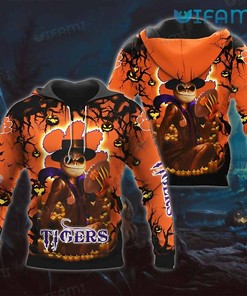 Clemson Tigers Jack Skellington 3D Hoodie With All Over Print Graphic
