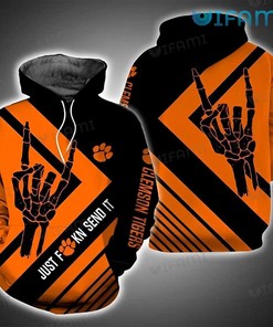 Clemson Tigers Just Send It 3D Hoodie With All Over Print Graphic