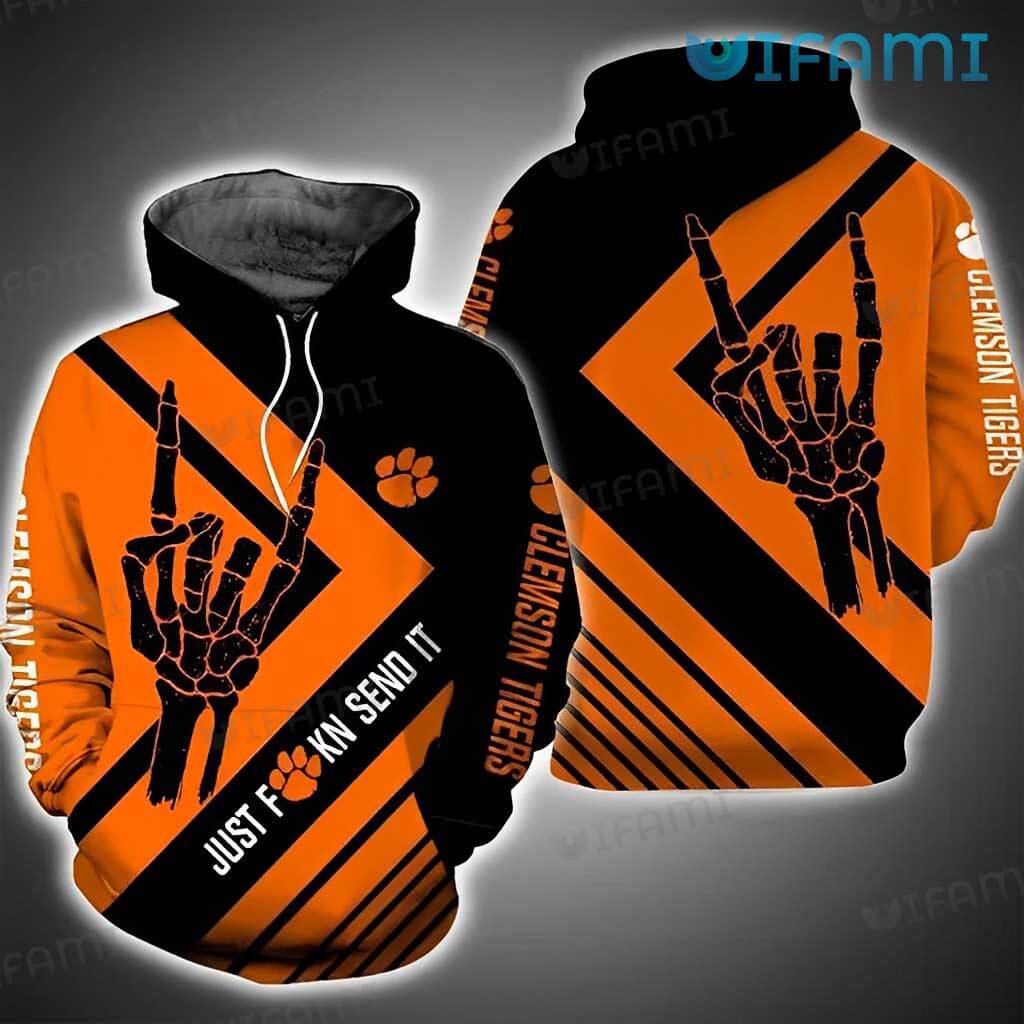 Clemson Tigers Just Send It 3D Hoodie With All Over Print Graphic