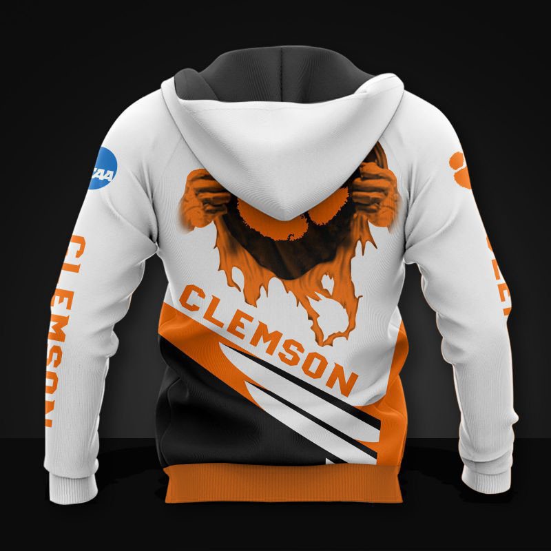 Clemson Tigers Long Sleeve All Over Print Zip Hoodie Gift For Fan
