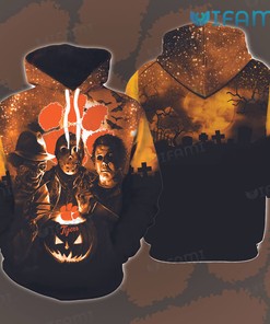 Clemson Tigers Michael Myers Jason Freddy Krueger 3D Hoodie