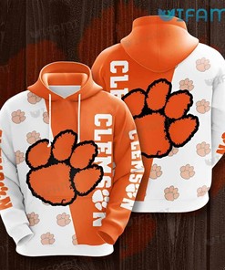 Clemson Tigers Paw All Over Print 3D Hoodie