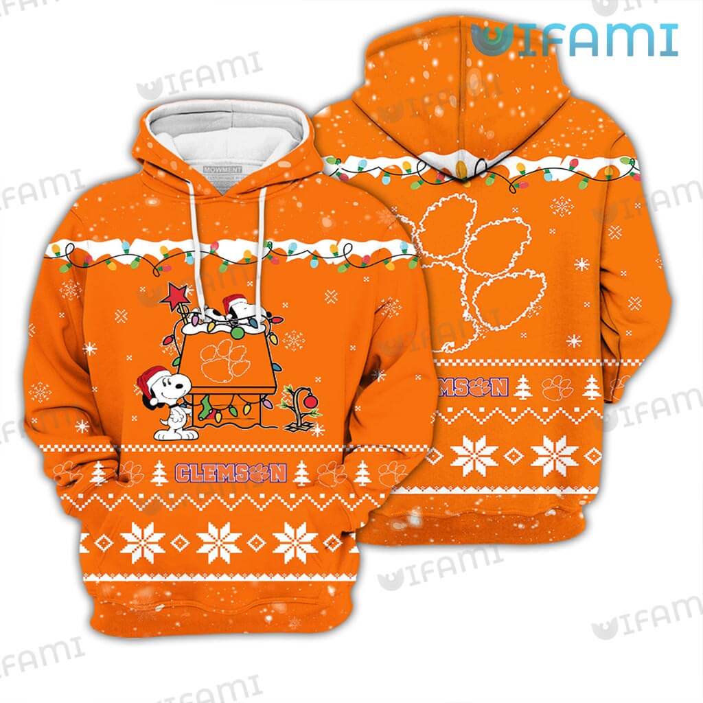 Clemson Tigers Snoopy Christmas 3D Hoodie With All Over Print Graphic