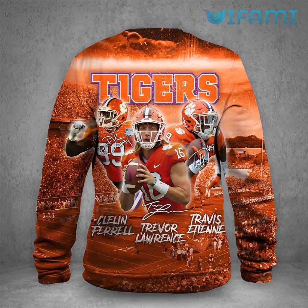 Clemson Tigers Trevor Lawrence Clelin Ferrell Travis Etienne 3D Hoodie
