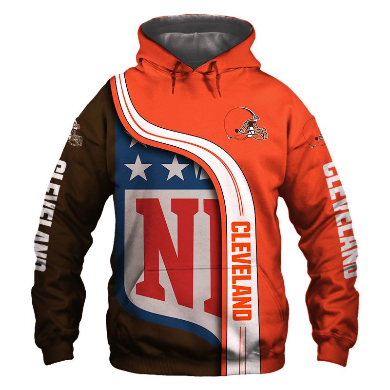 Cleveland Browns 3D Hoodie Pullover All Over Print Zip Hoodie Nfl For Fans