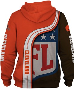 Cleveland Browns 3D Hoodie Pullover All Over Print Zip Hoodie Nfl For Fans