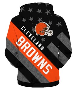 Cleveland Browns 3D Striped Banner Zip Hoodie - Gifts For Fans With Custom All Over Print