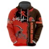 Cleveland Browns All Over Print 3D Zip Up Hoodie For Nfl Fans