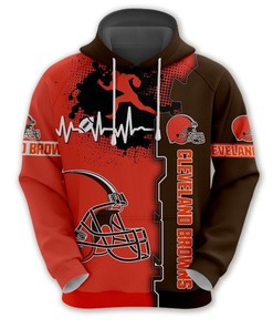 Cleveland Browns All Over Print 3D Zip Up Hoodie For Nfl Fans
