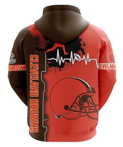 Cleveland Browns All Over Print 3D Zip Up Hoodie For Nfl Fans