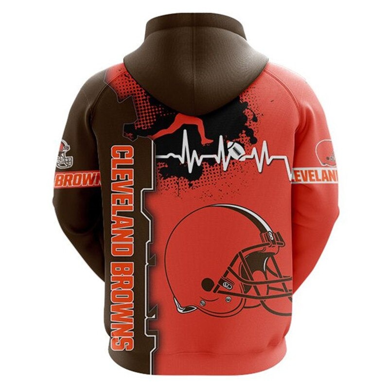 Cleveland Browns All Over Print 3D Zip Up Hoodie For Nfl Fans
