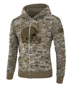 Cleveland Browns All Over Print Camo Printed 3D Pullover Zip Up Hoodie Gifts For Fans
