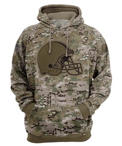 Cleveland Browns All Over Print Camo Printed 3D Pullover Zip Up Hoodie Gifts For Fans