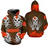 Cleveland Browns All Over Print Hoodie Halloween Graphic Skull