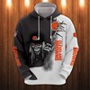 Cleveland Browns All Over Print Hoodie Skull Custom Name & Number Gifts For Fans