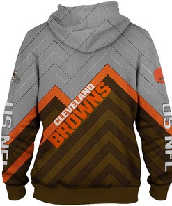 Cleveland Browns All Over Print Zip Hoodie Pullover Size S-5Xl