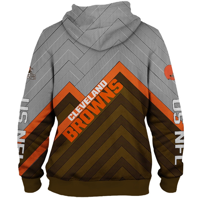 Cleveland Browns All Over Print Zip Hoodie Pullover Size S-5Xl