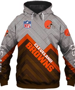 Cleveland Browns All Over Print Zip Hoodie Pullover Size S-5Xl