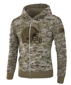 Cleveland Browns Army Graphic All Over Print Zip Hoodie Pullover Gift For Fans