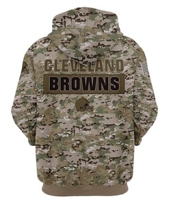 Cleveland Browns Army Graphic All Over Print Zip Hoodie Pullover Gift For Fans