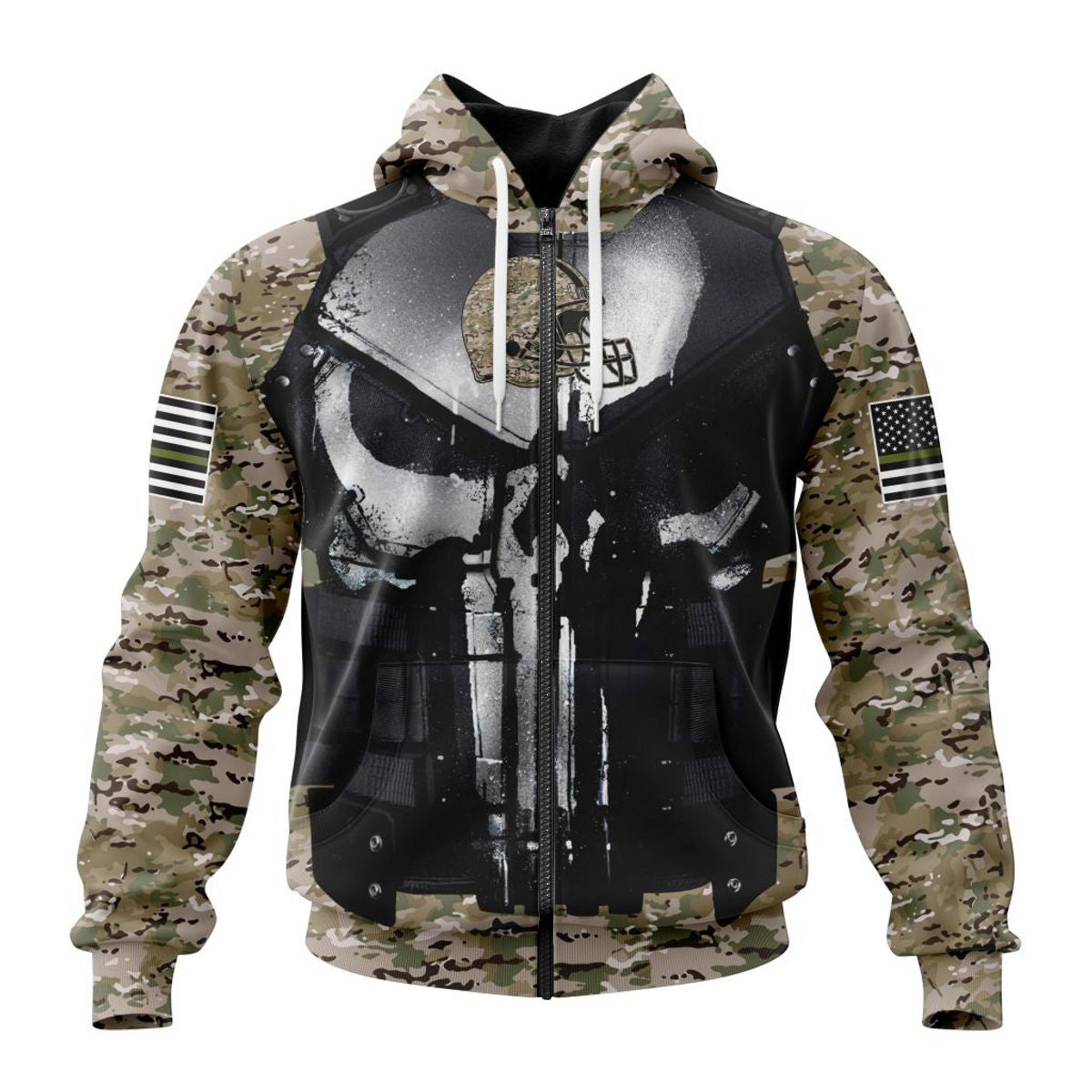 Cleveland Browns Camo Custom Name & Number All Over Print Hoodie Gifts For Fans